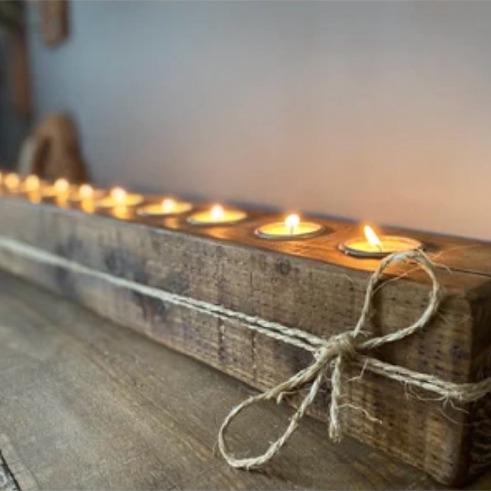 Rustic Reclaimed Wood Candle Holder